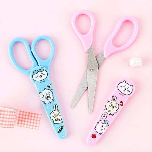 Chiikawa Scissors with Safety Cover Cap - Pink