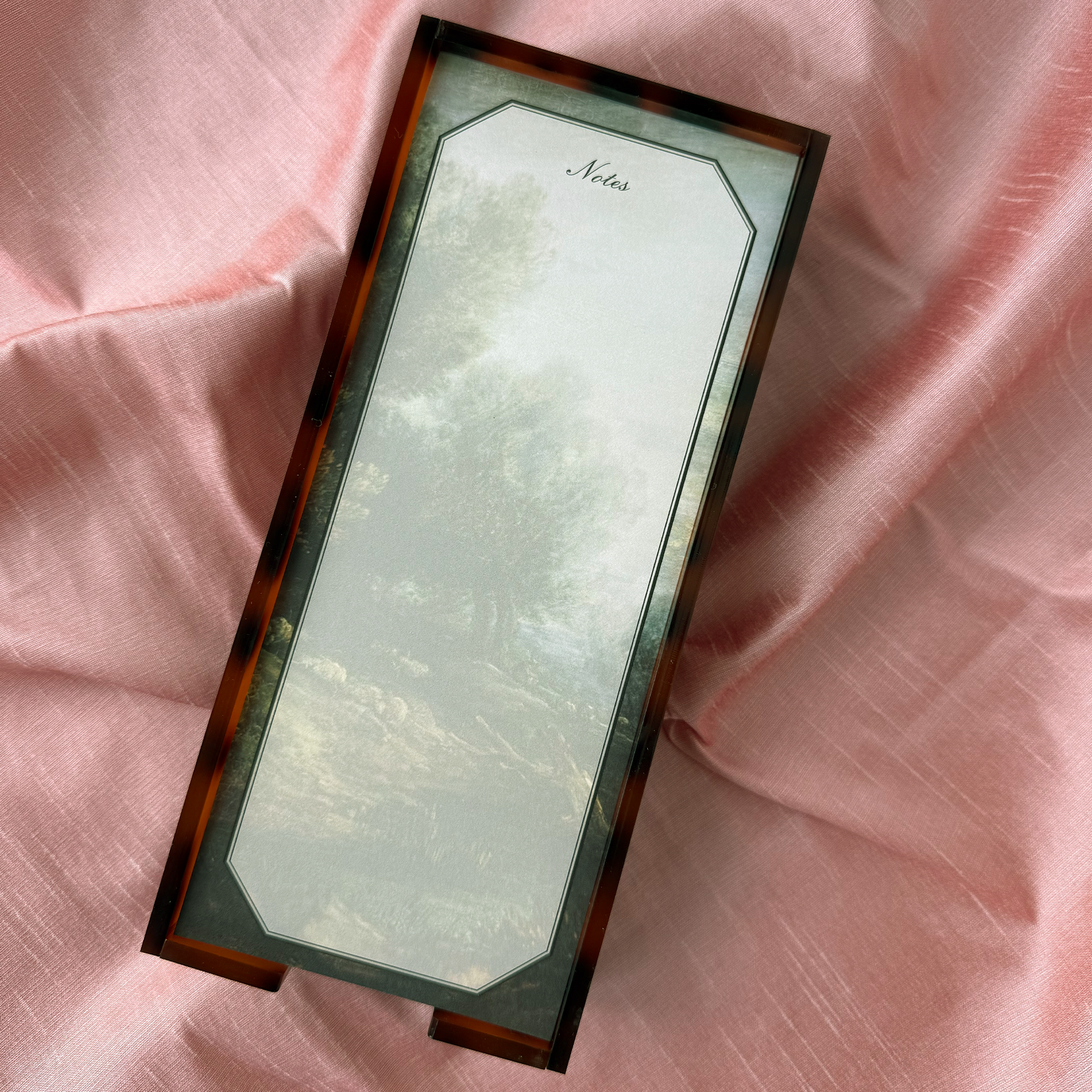 Tortoiseshell Acrylic Tray and Notepad - Landsape painting