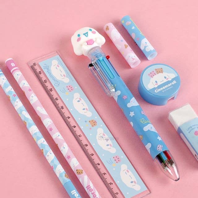Sanrio Cinnamoroll Pencil, Pen School Office Stationery Set: Cinnamoroll