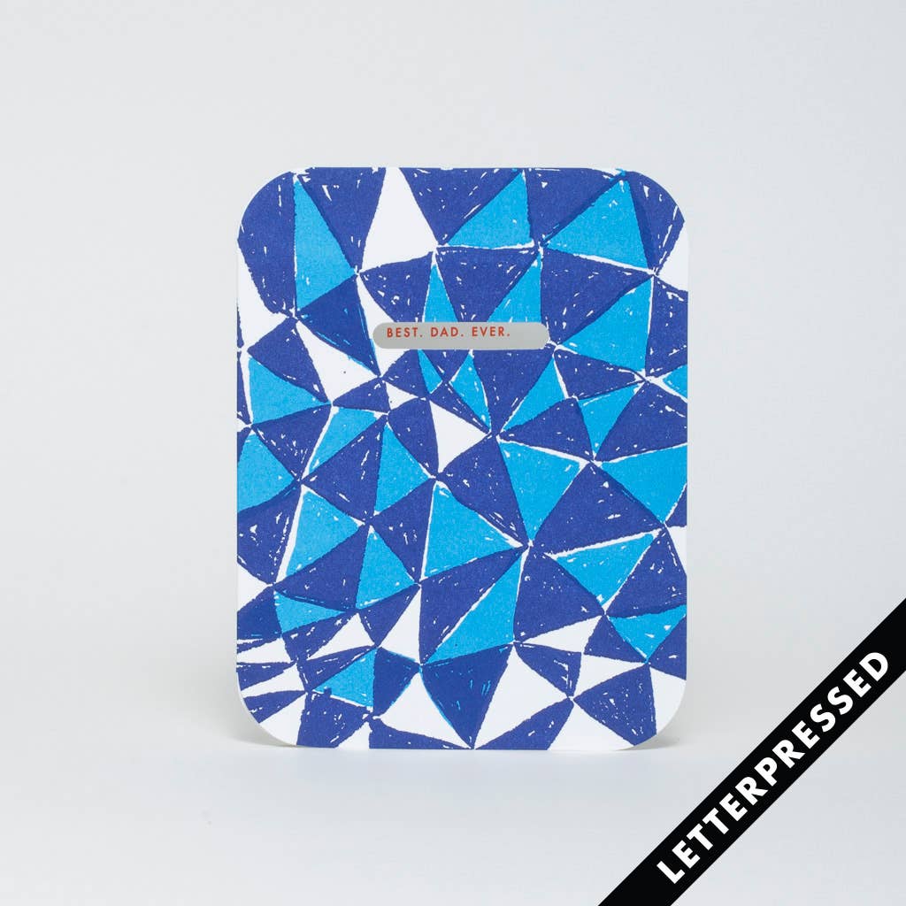 Best Dad Ever Letterpress Greeting Card by Egg Press: Plastic sleeve