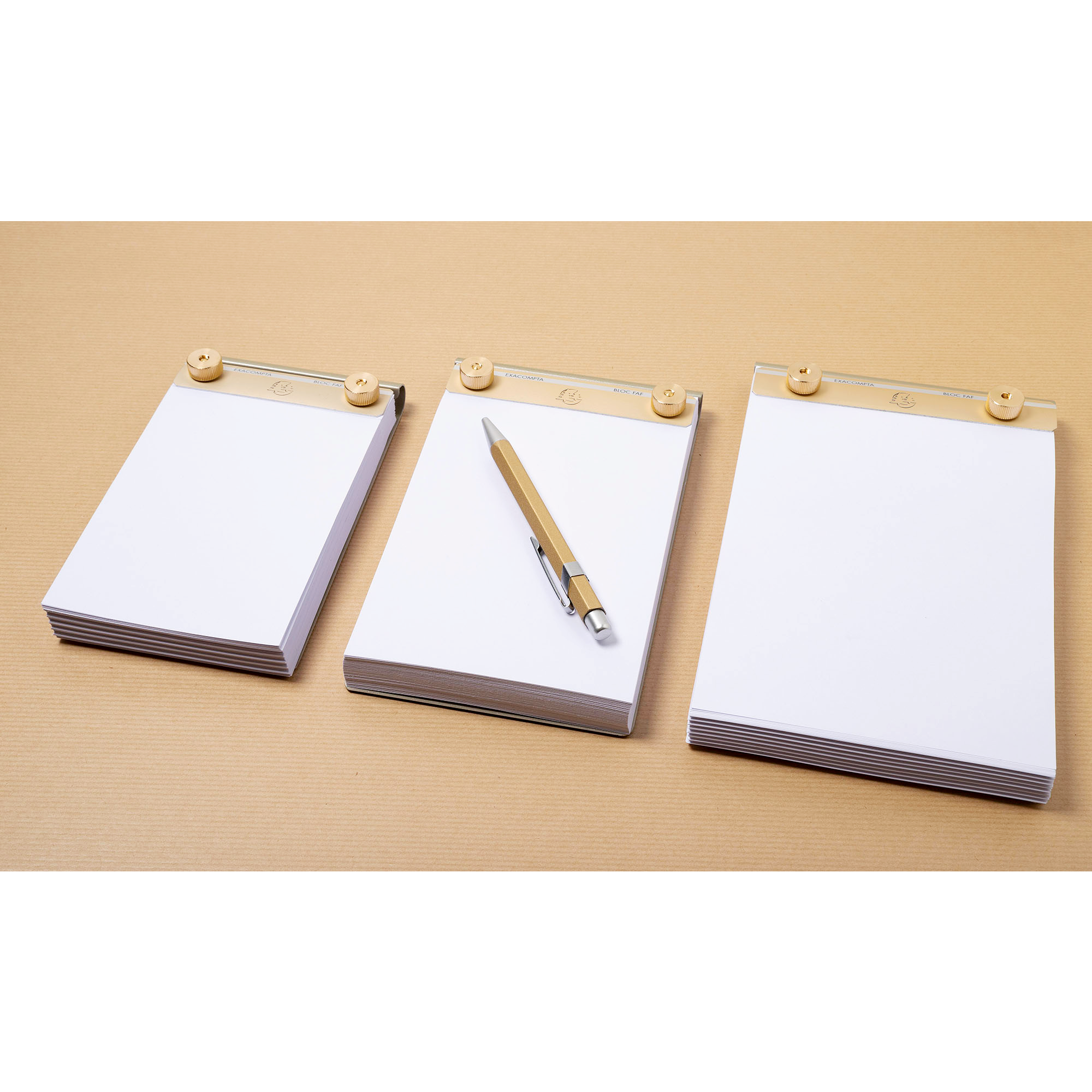 Brass Desk Pad - 4 x 6.25 with Blank Paper