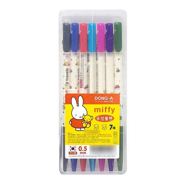 DONG-A Miffy Ballpoint Pen 0.5mm 7PCS SET: 7PCS-1SET