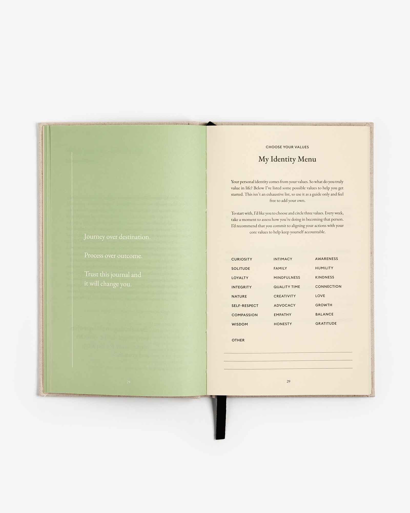 The Three Question Journal Green