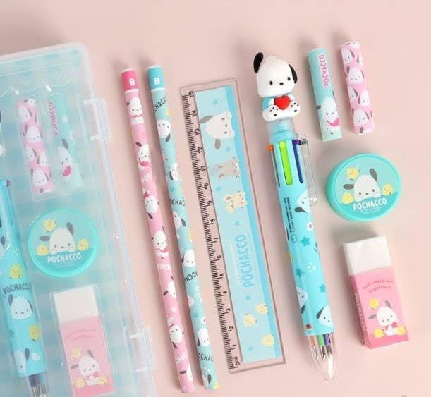 Sanrio Cinnamoroll Pencil, Pen School Office Stationery Set: Cinnamoroll