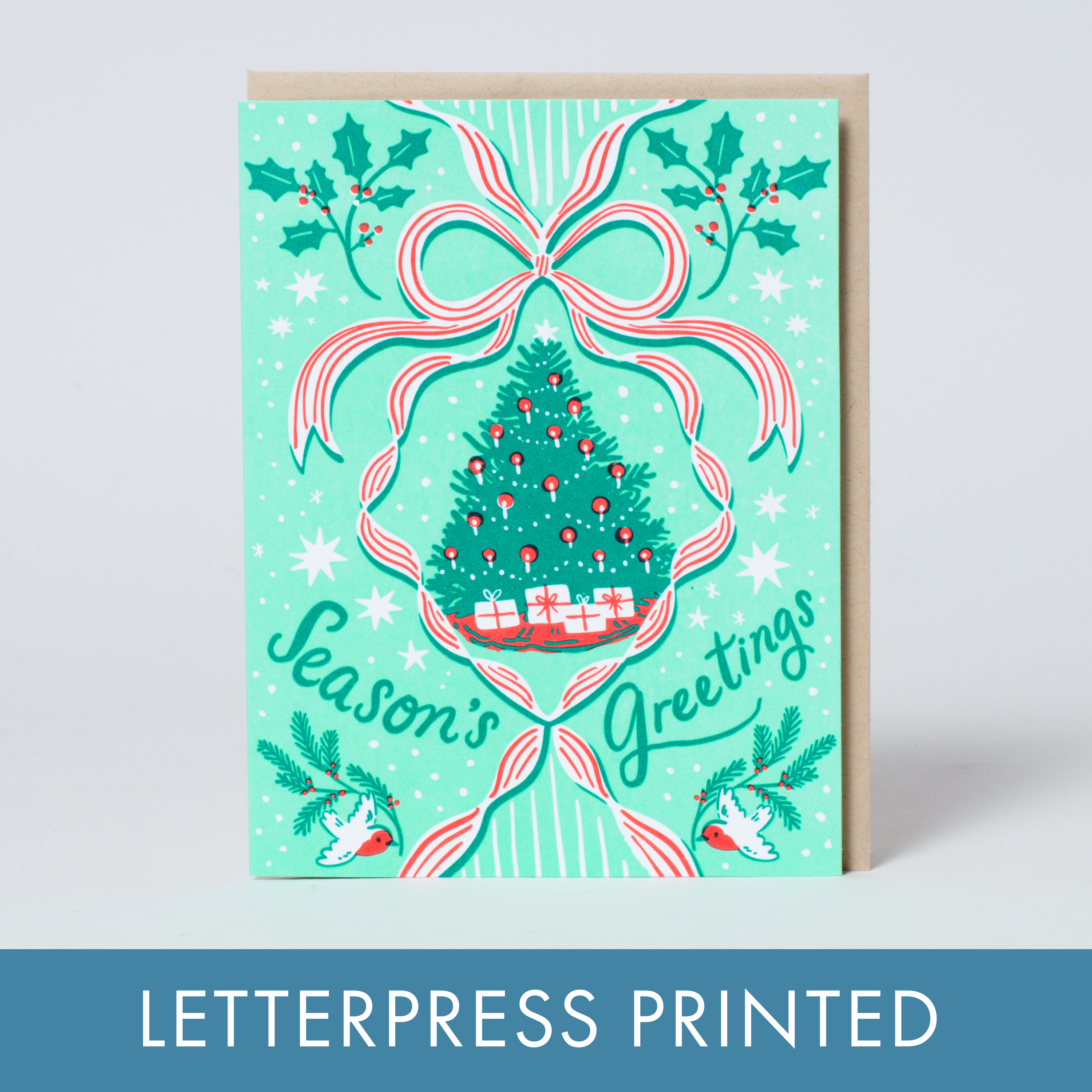 Vintage Tree Holiday Letterpress Card by Hello!Lucky: Plastic sleeve