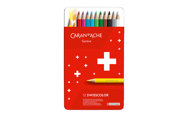 Caran D' Ache 12 swisscolor metal box