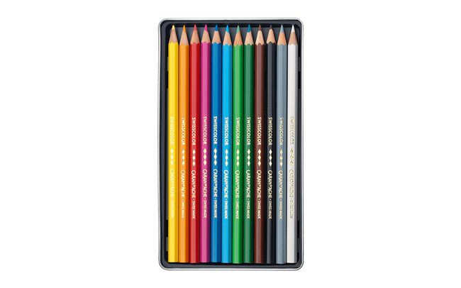 Caran D' Ache 12 swisscolor metal box