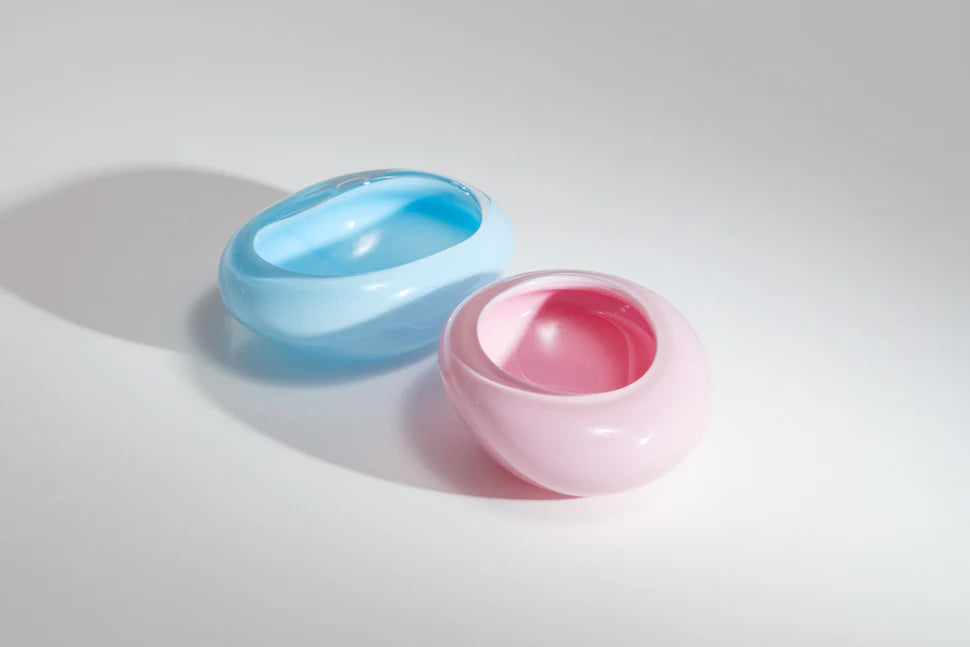 Helle Mardahl  THE DISH PAIR - Milky Rose & Blue Jelly