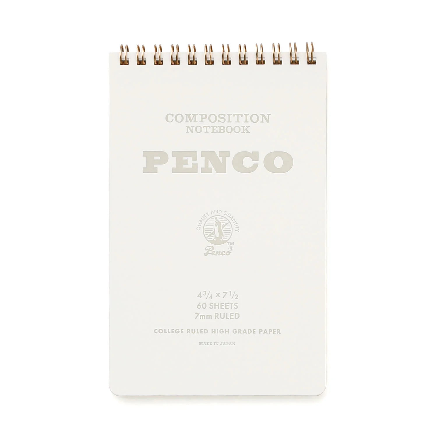 Penco Ruled Coil Notepad - M White