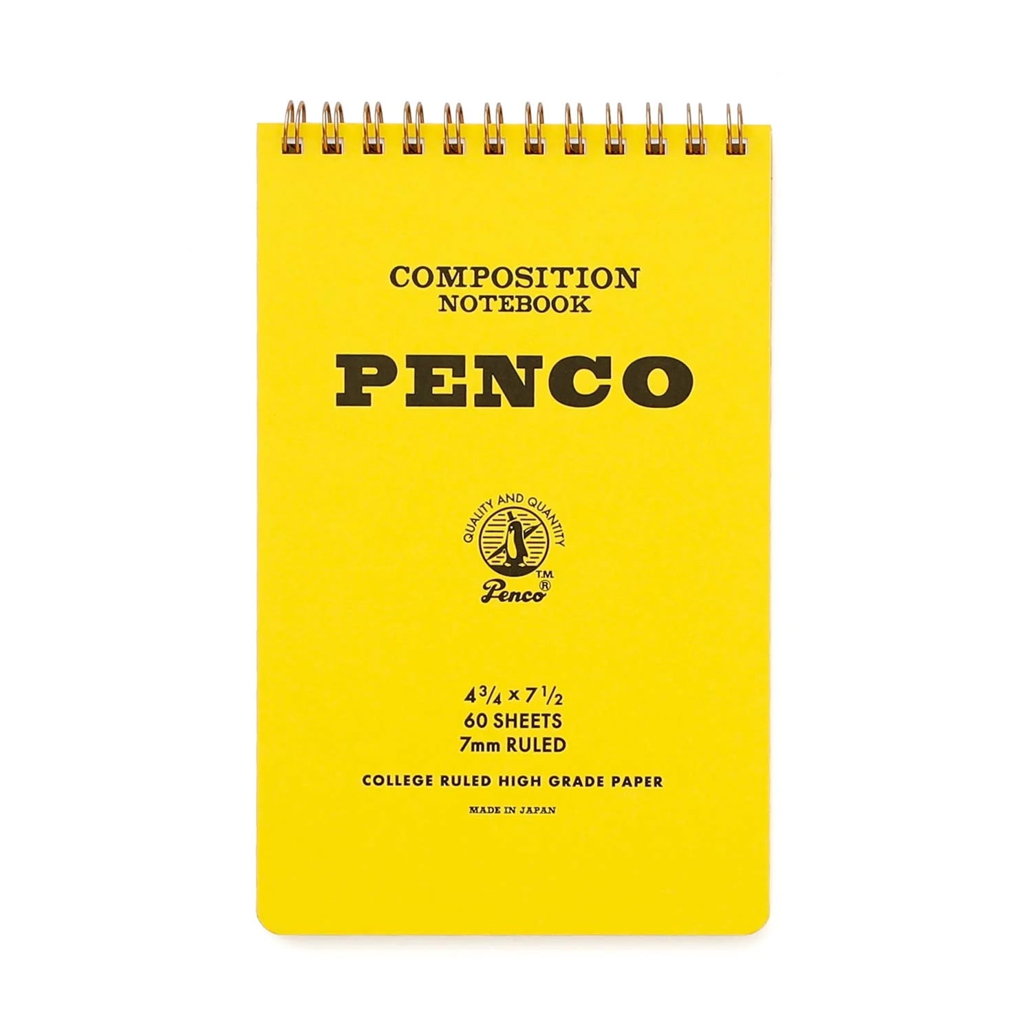 Penco Ruled Coil Notepad - M Yellow