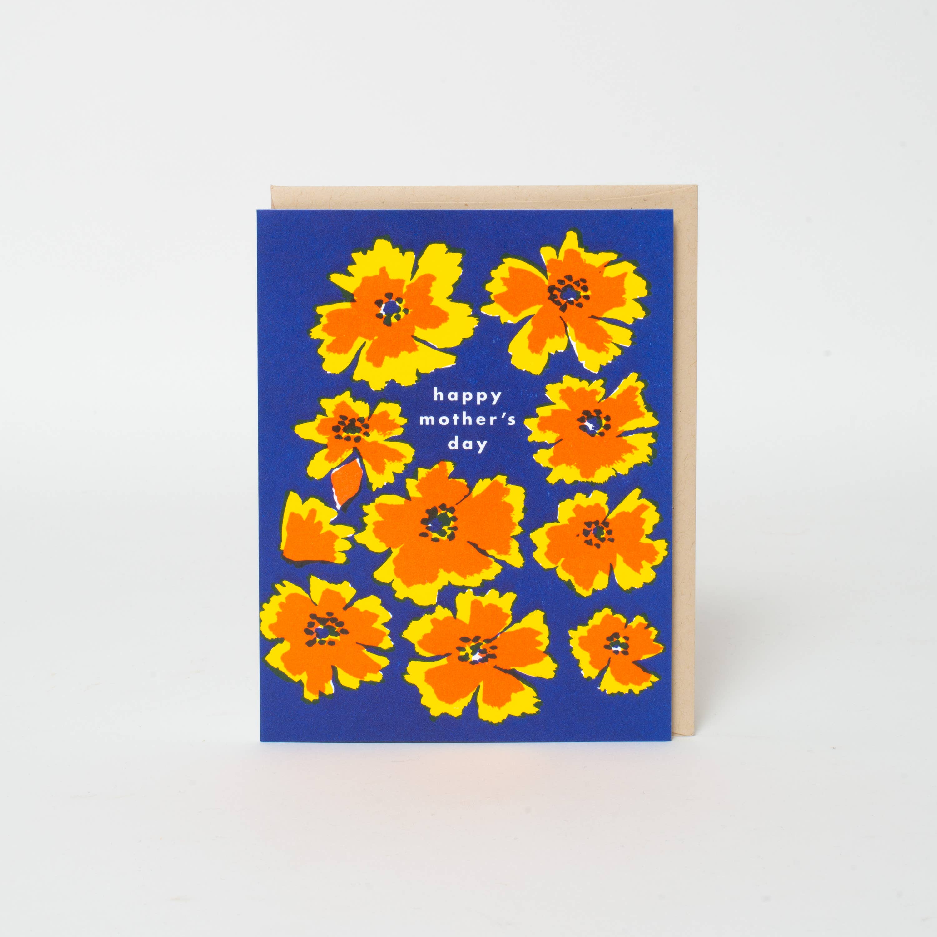 Mother's Day Pansies Letterpress Greeting Card by Egg Press: Plastic sleeve