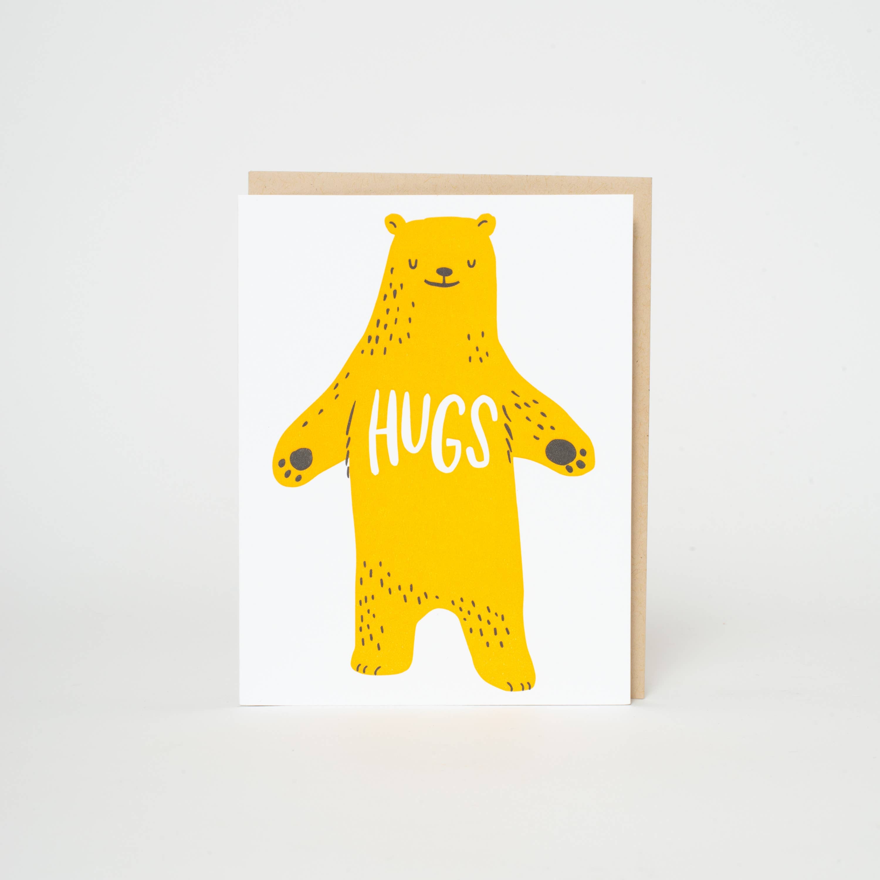 Sympathy Bear Hugs Letterpress Greeting Card by Hello!Lucky: Plastic sleeve