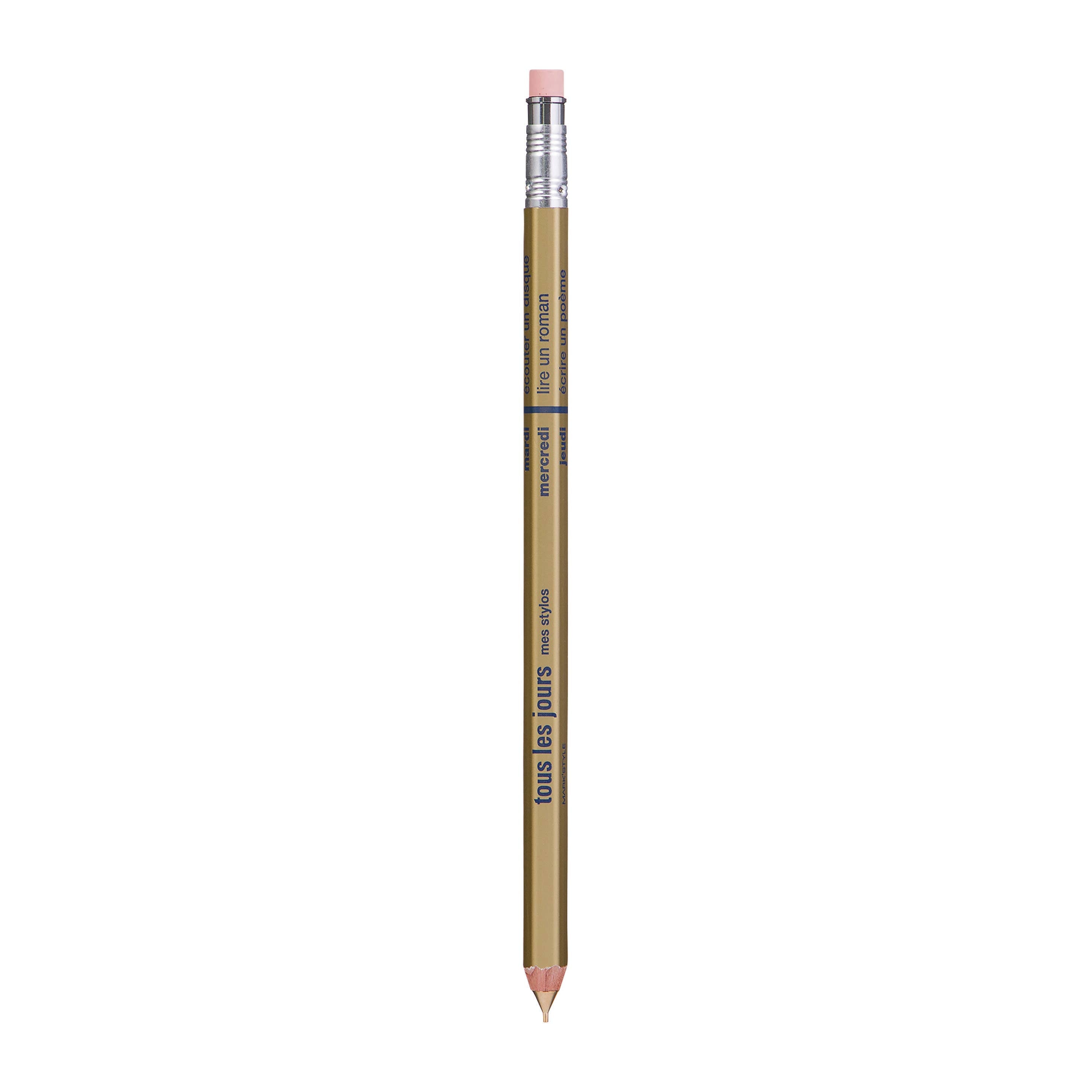 Olive Green Mechanical Pencil with Eraser tous les jours / MARK'STYLE