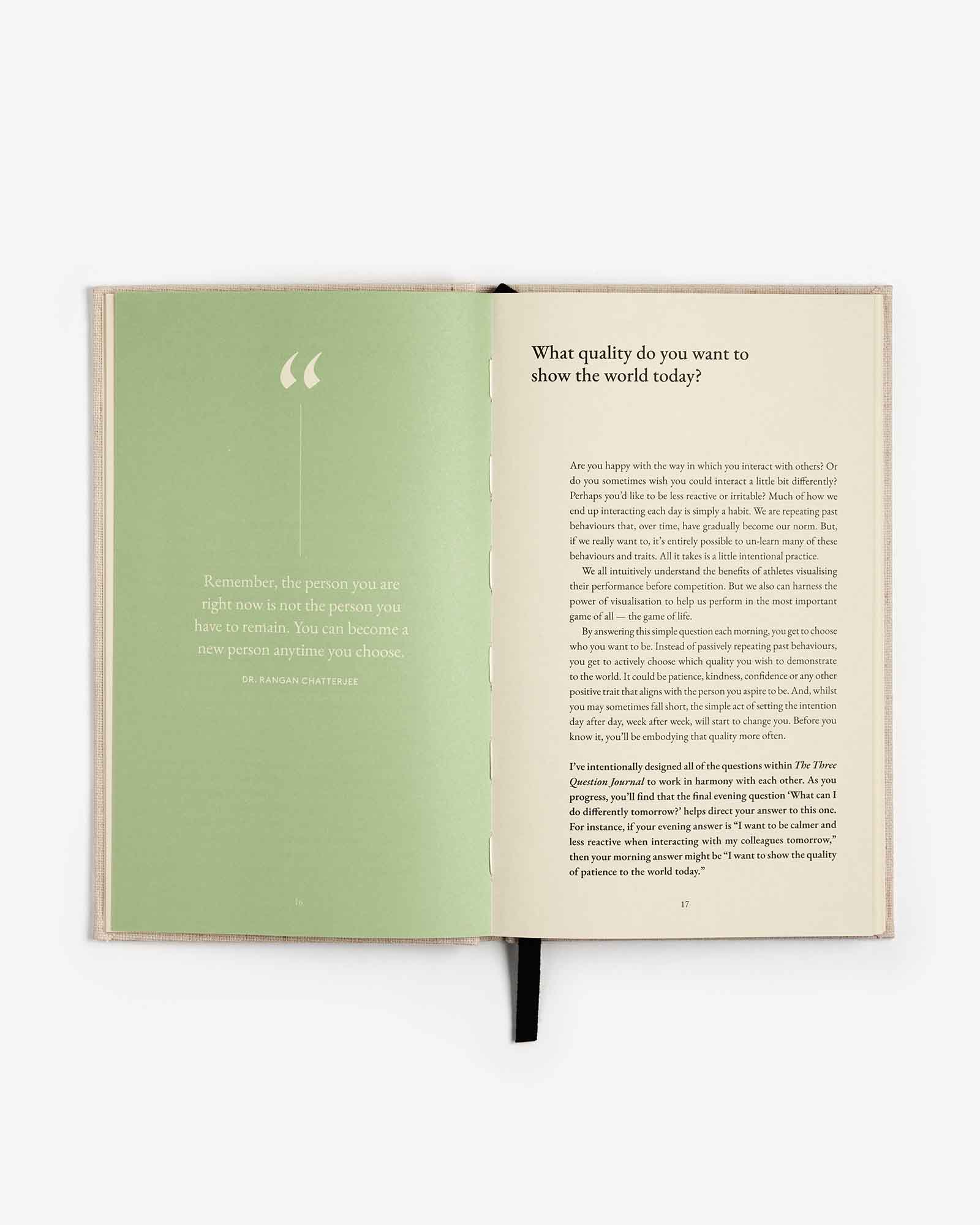 The Three Question Journal Green