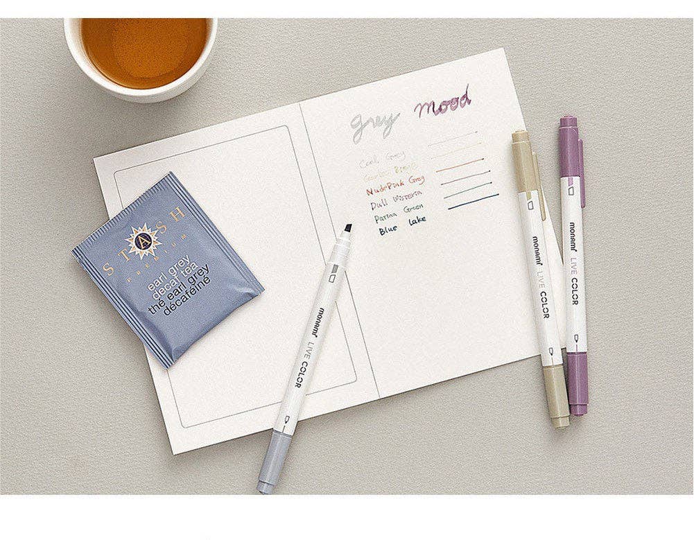 Monami 8 pen set| Colourful pen set: Grey Mood