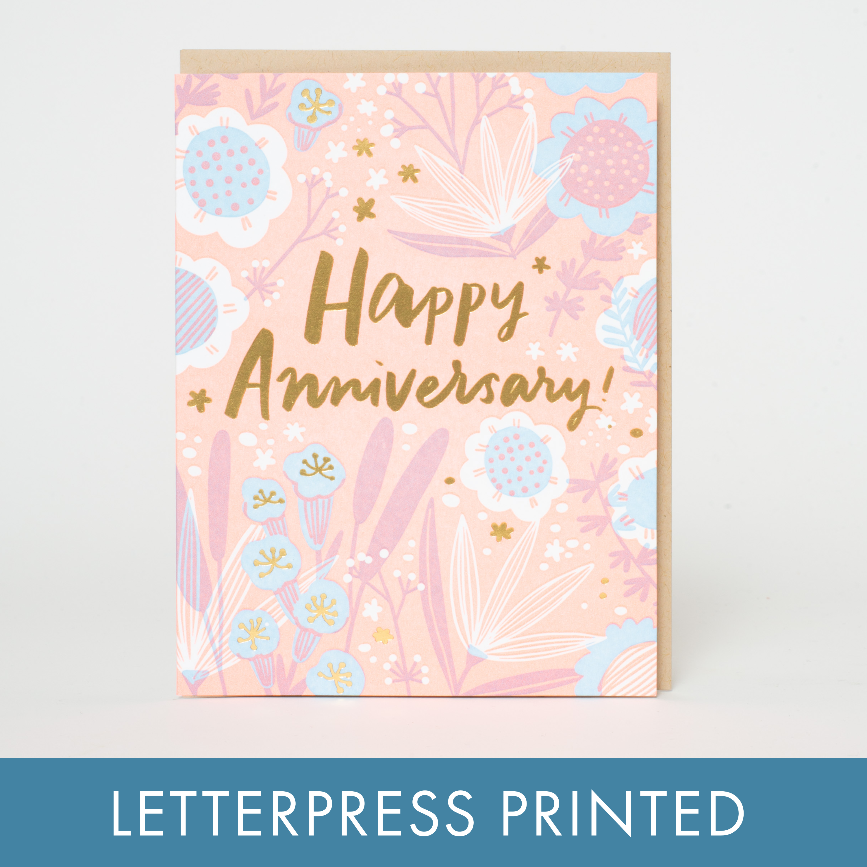 Anniversary Garden Letterpress Greeting Card by Hello!Lucky: Plastic sleeve