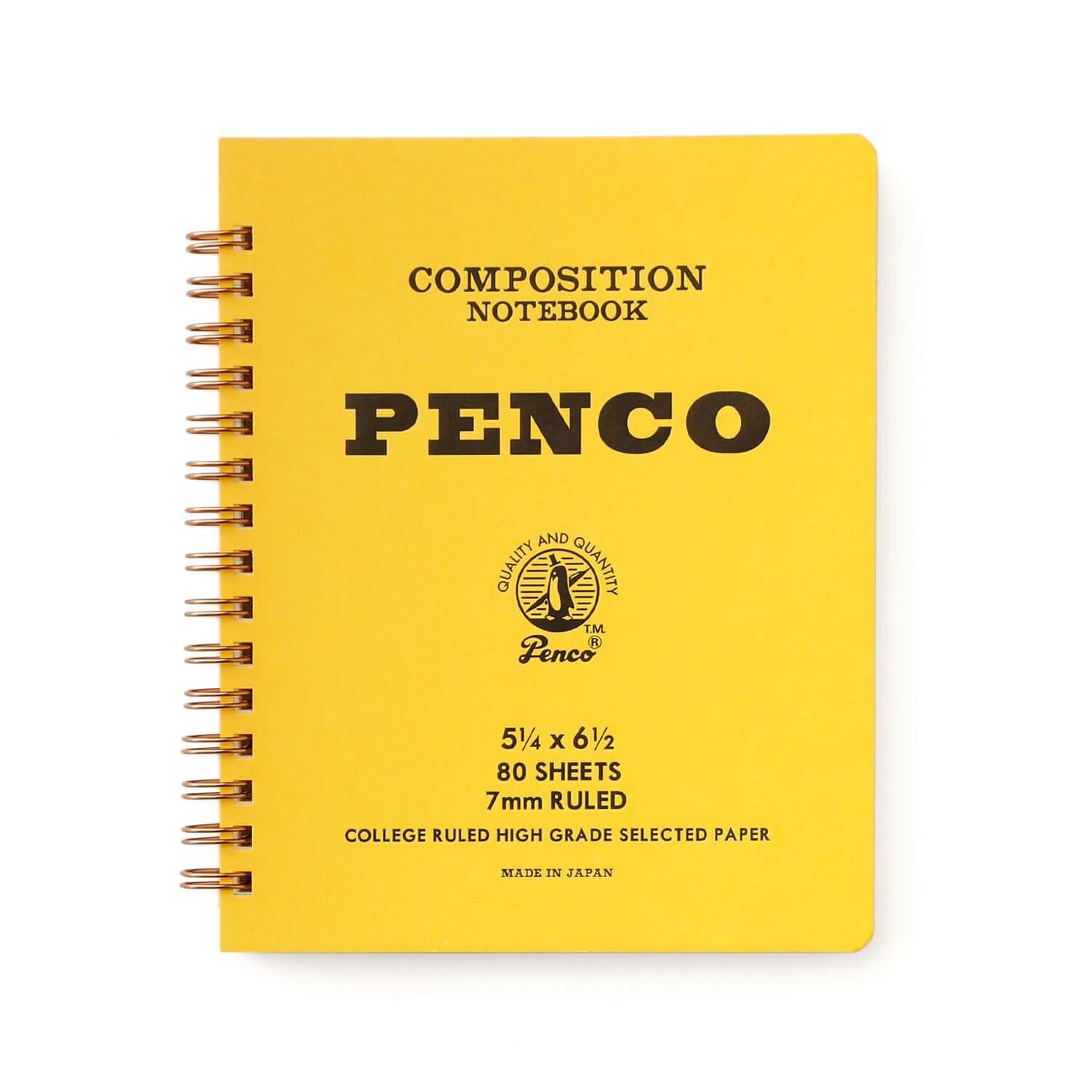 Penco Ruled Coil Notebook - M Yellow