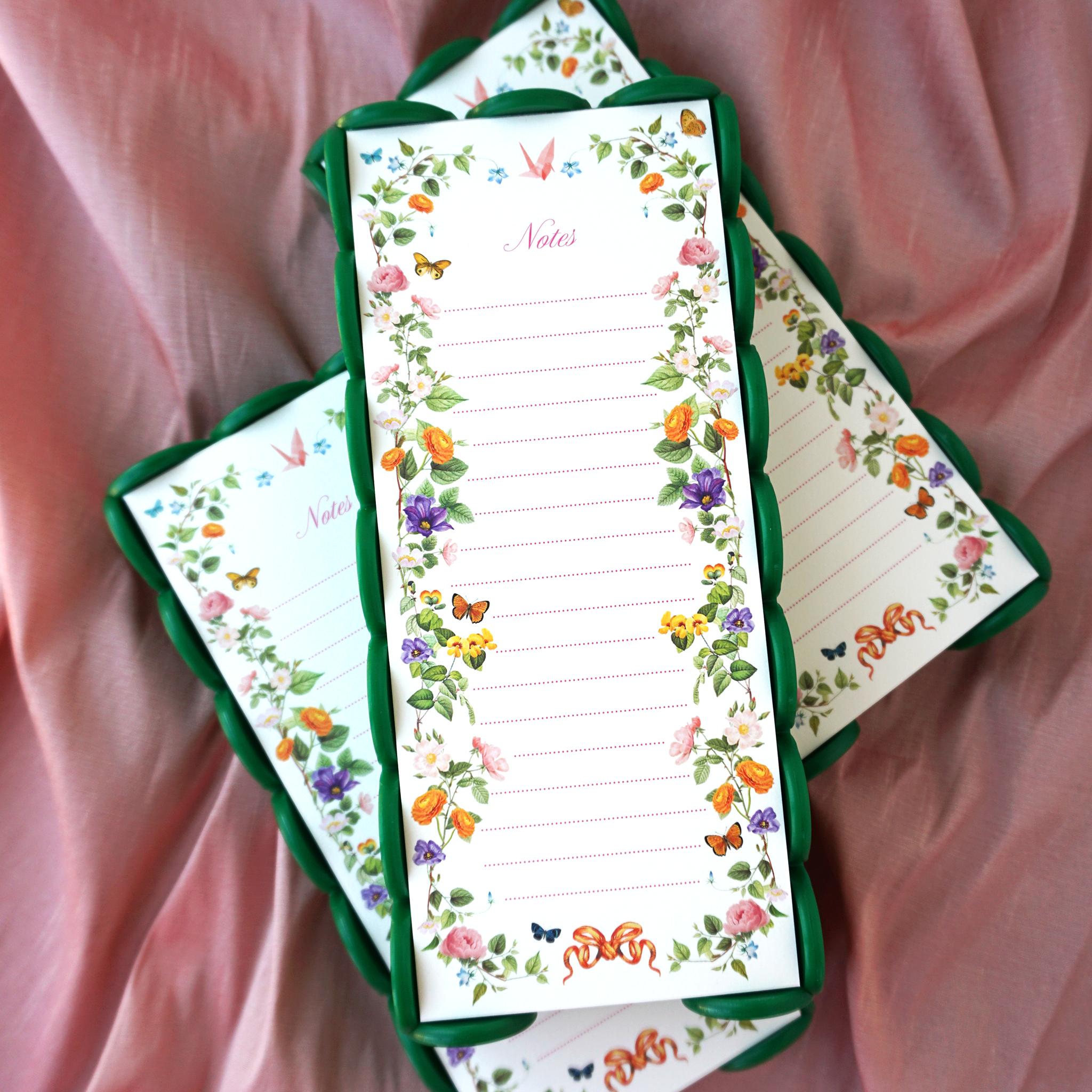Scalloped Acrylic Tray and Notepad - Paper Crane