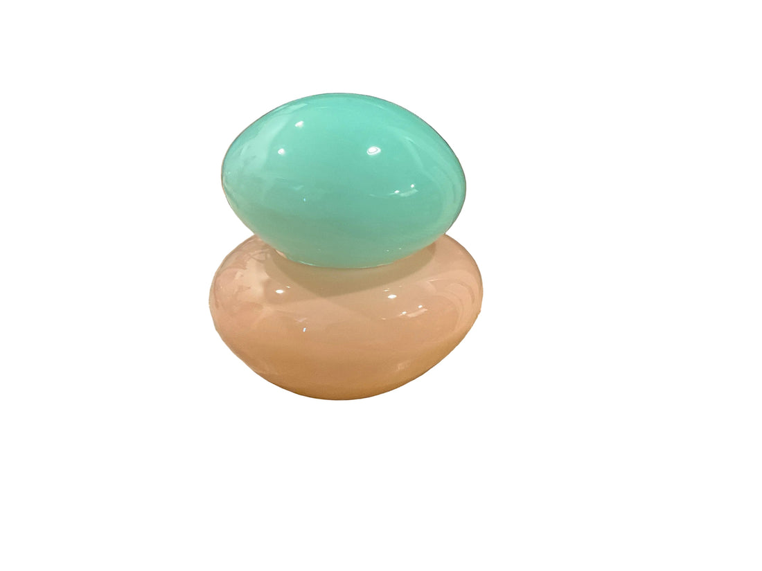 Helle Mardahl Bonbonniere in Peppermint & Apricot — individually mouth-blown handmade glass