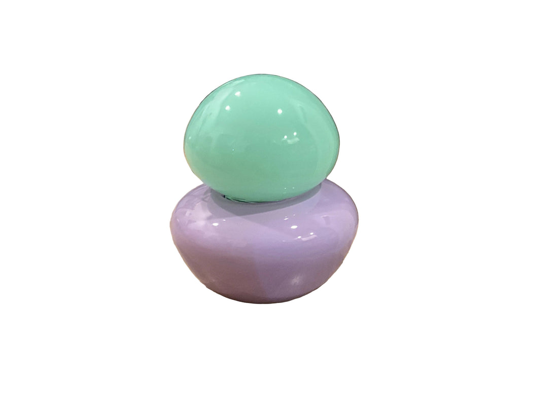Helle Mardahl Bonbonniere in purple and green — handmade glass shaped by skilled artisans