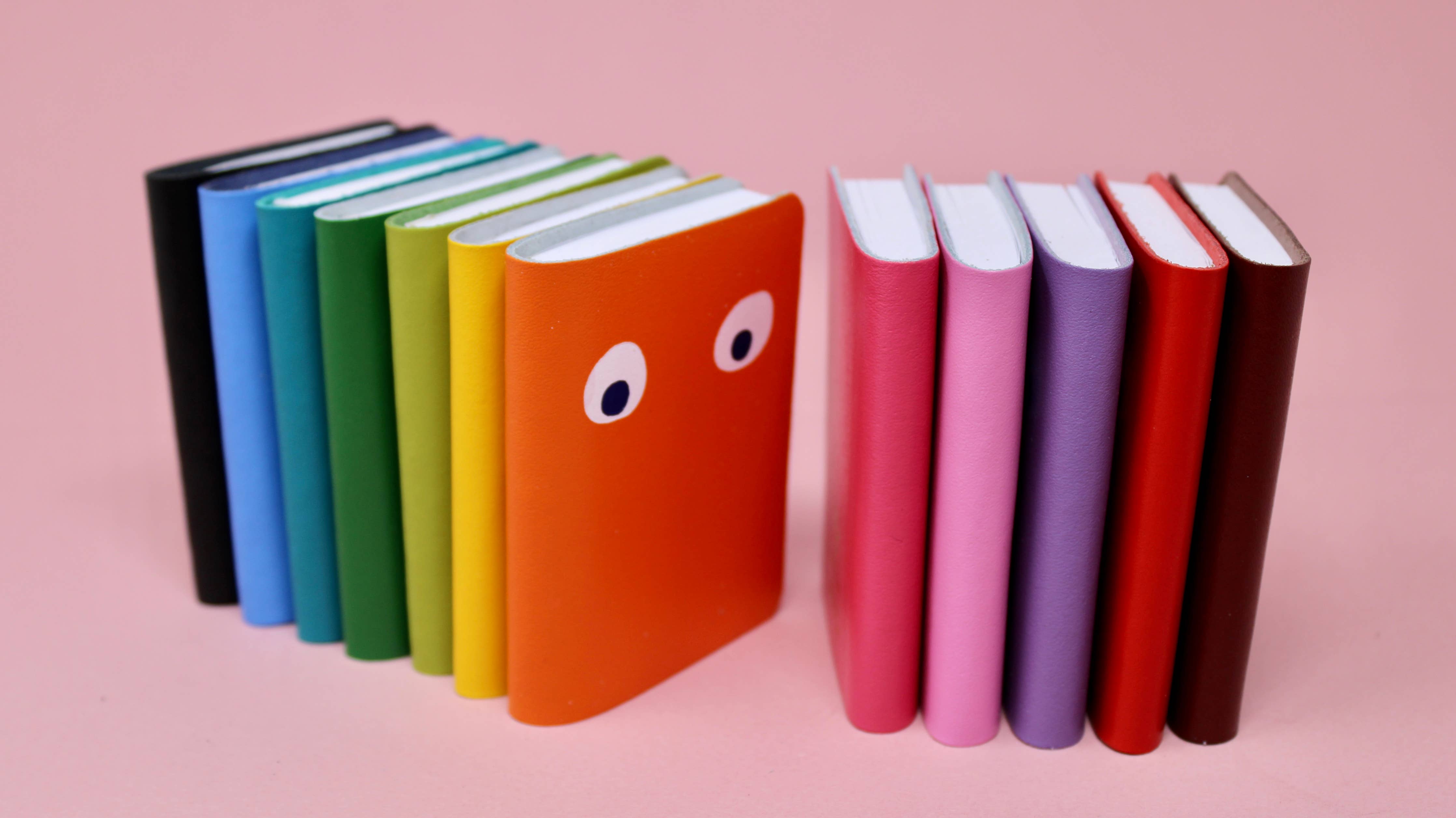 Googly Eye Mini Leather Notebook: Red