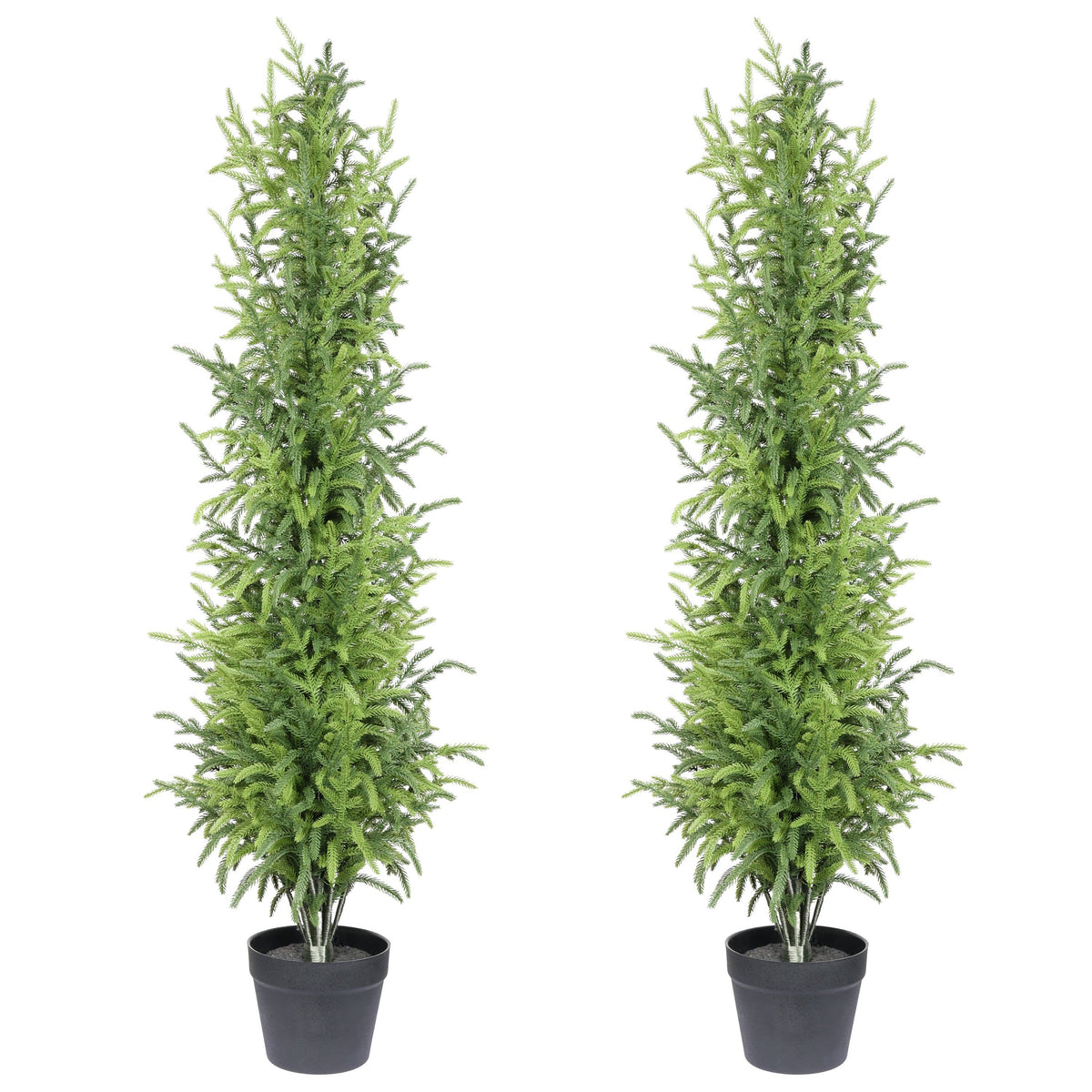 Artificial Pine Tree in Black Pot, 4- or 5-Foot, Single or Set of 2: 4' / 1pc/set