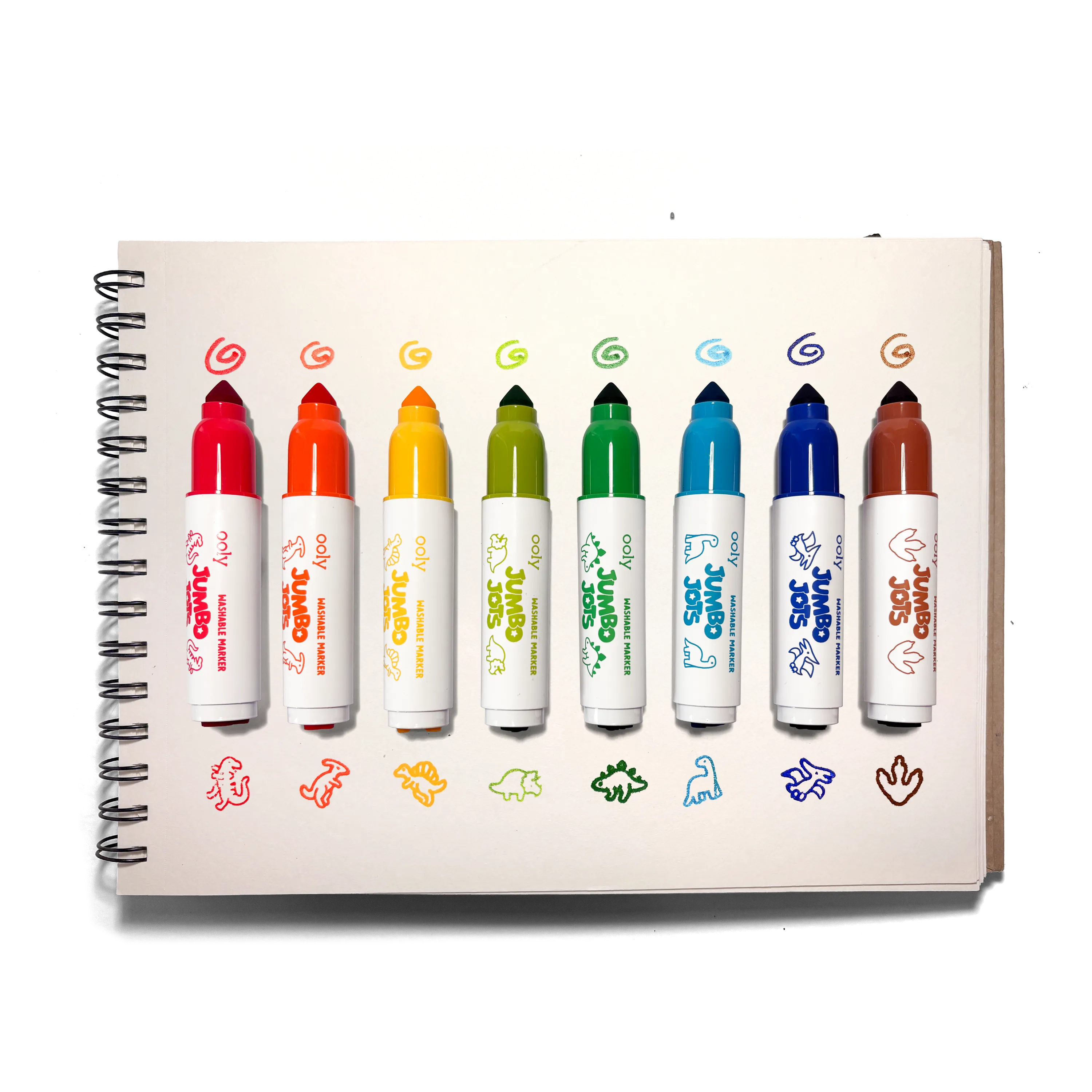 Jumbo Jots Dual Tip Dinosaur Stamp Markers - Set of 8