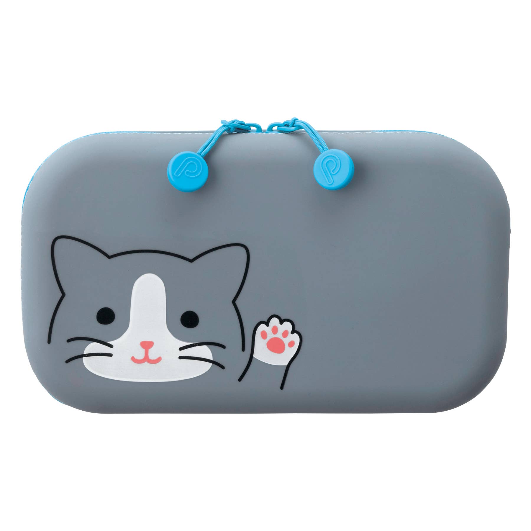 PuniLabo Zipper Pouch: Gray Cat