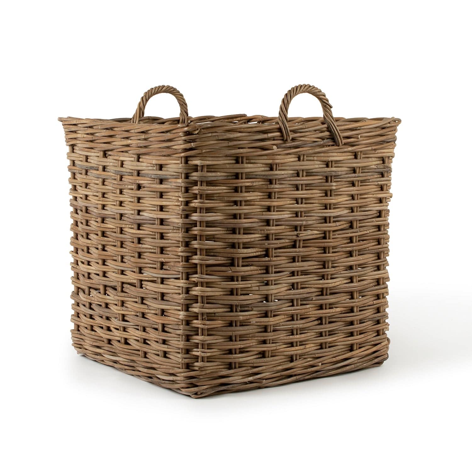 Rattan Square Basket: Medium - 19.5" H