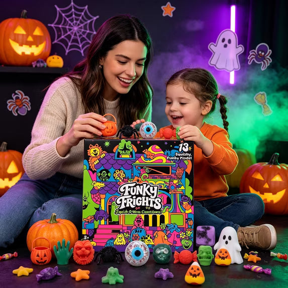 Schylling Nee-Doh 2026 Funky Frights Squish-O-Ween 13-Piece Countdown Calendar