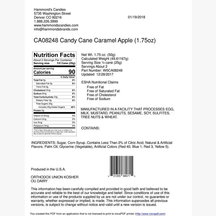 Hand-Spun Jumbo Candy Cane - 4-Flavor Assortment - 1.75 oz