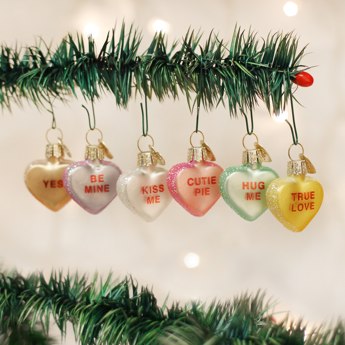 Conversation Heart Ornament - set of 12