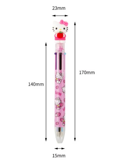 Sanrio Characters 6 Color Ball Point Pencil- 0.7mm : Hello Kitty