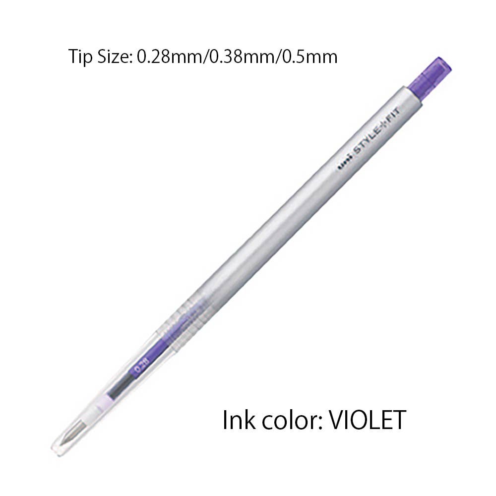 Blue UNI MITSUBISHI STYLE FIT SINGLE COLOR SLIM GEL PEN / 0.38mm