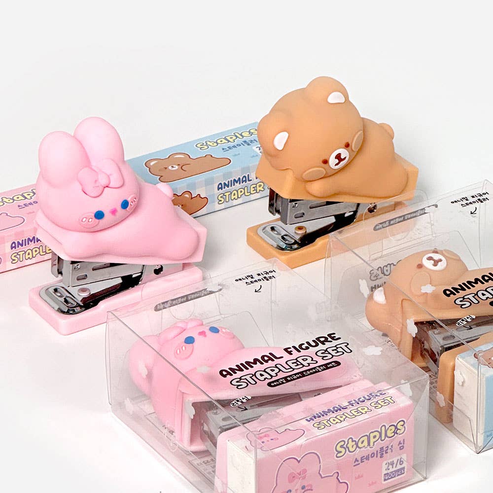 Animal Figure Stapler Set – Cute Bunny & Bear Edition