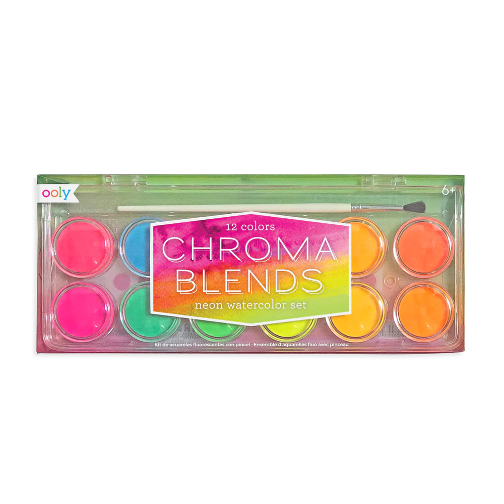 Ooly Chroma Blends Watercolor Set, 12 Colors - Neon