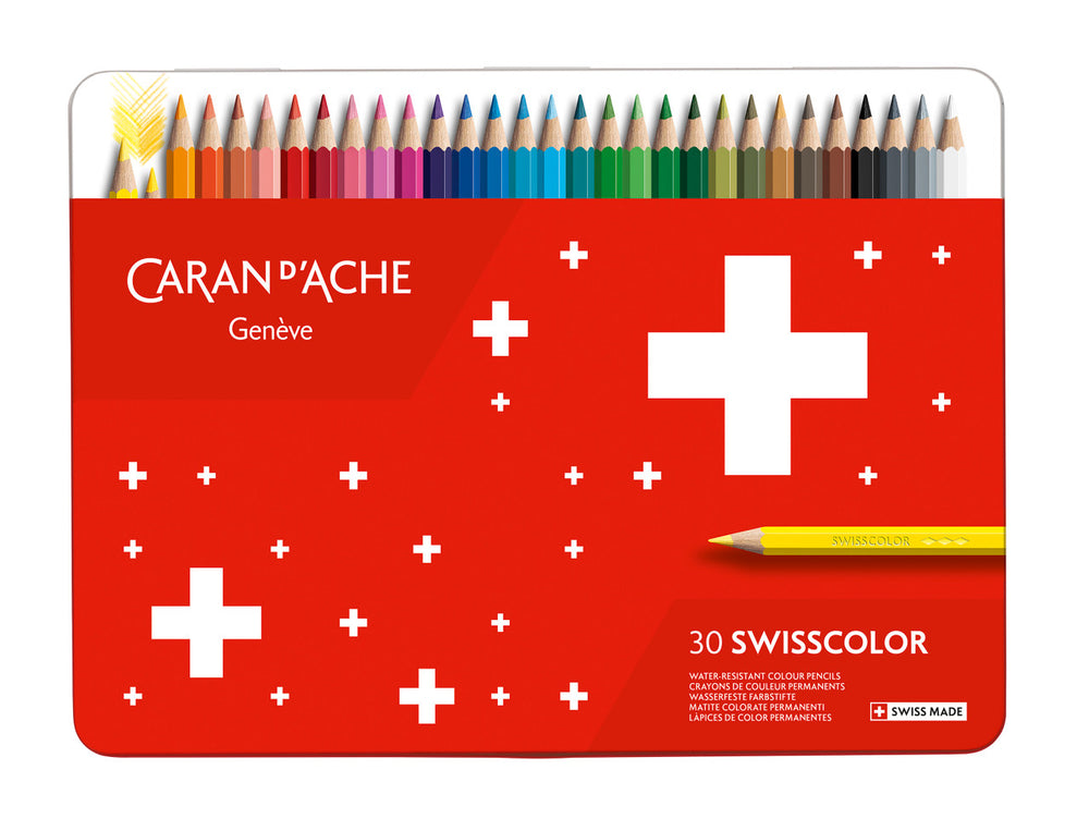 Caran D'Ache - Swisscolor Pencils Metal Box - 30 Pack