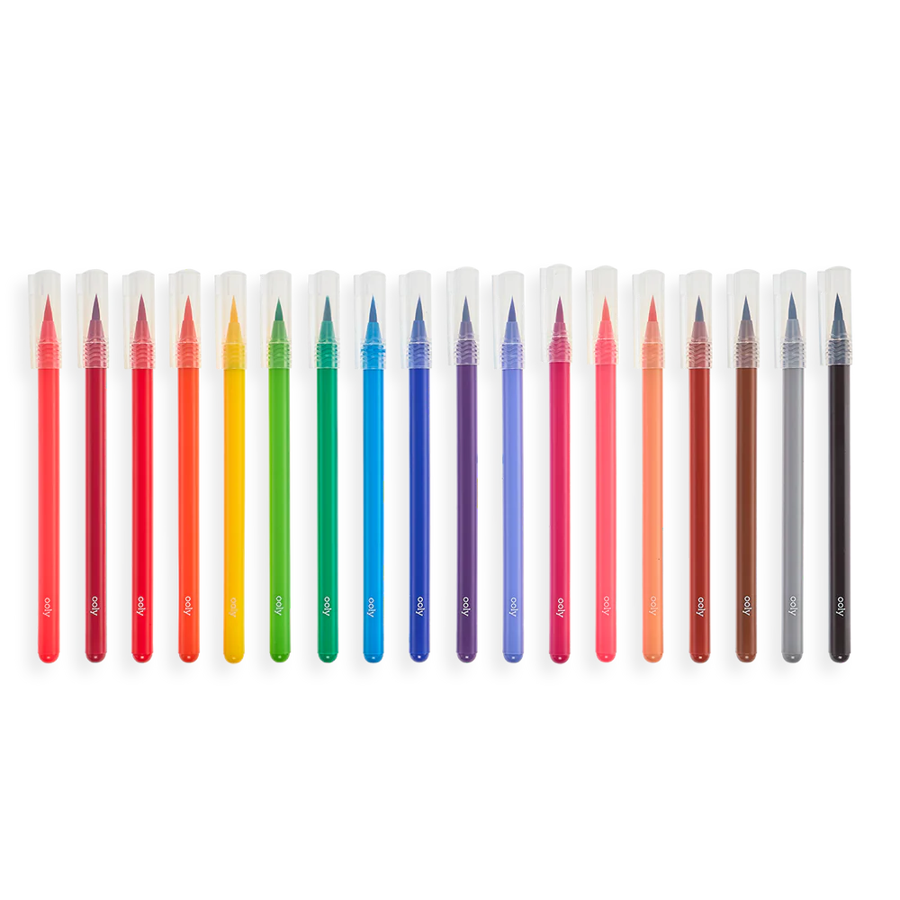 Ooly Chroma Blends Watercolor Brush Markers - Set of 18