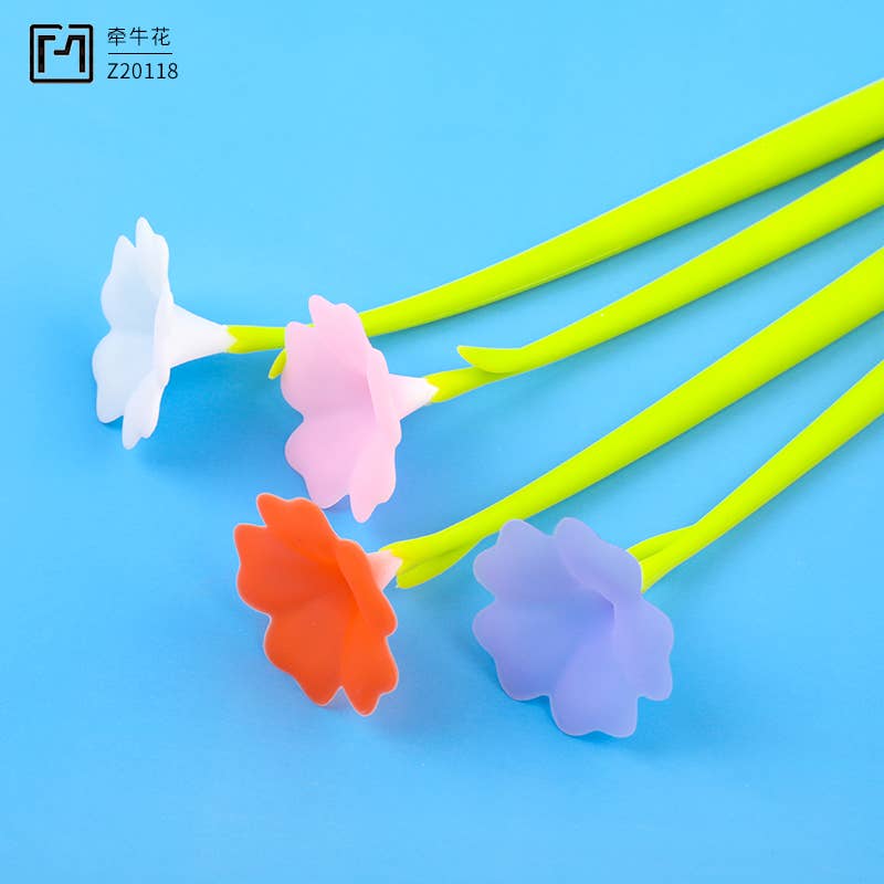 Morning Glory Flower Wiggle Pad Gel Pen