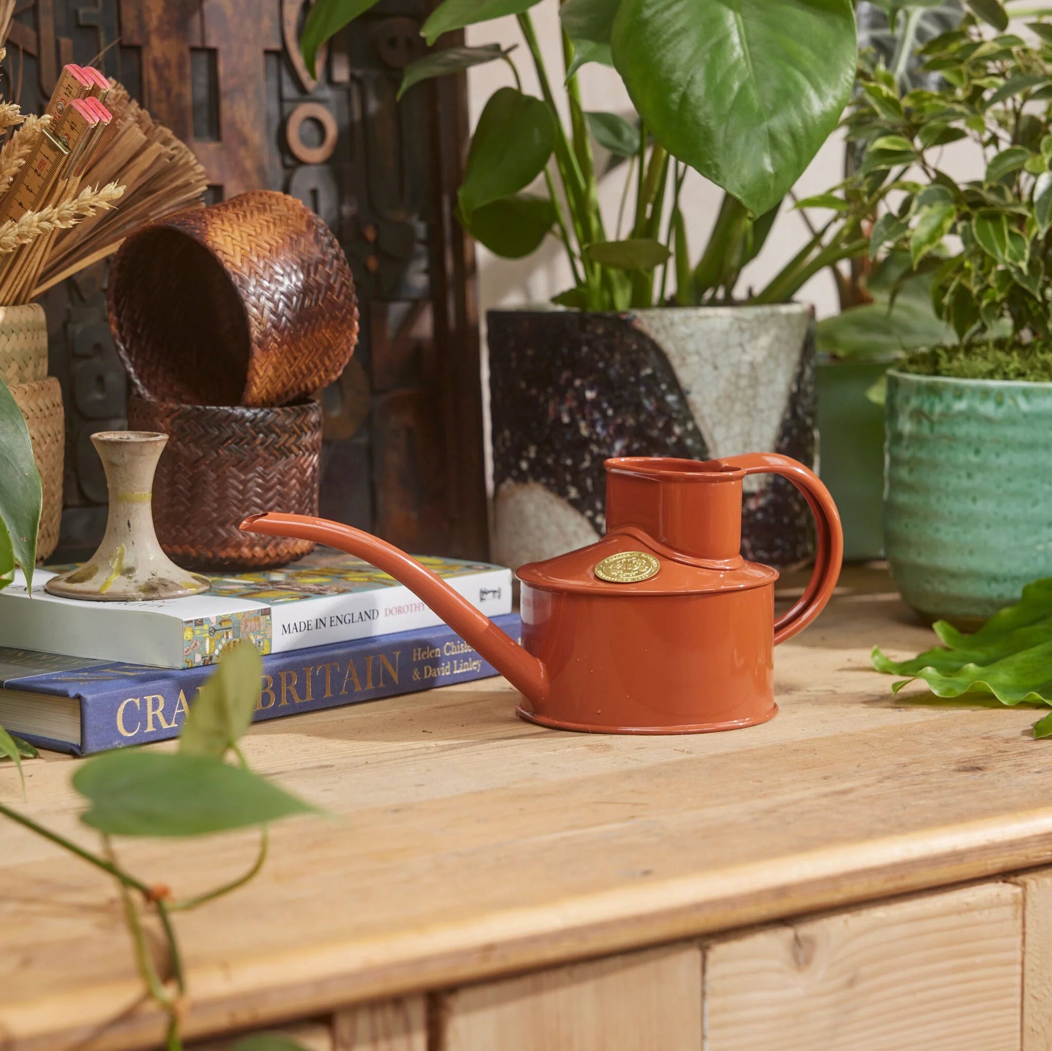 The Fazeley Flow Watering Can by Haws - Terracotta Orange 1 pint