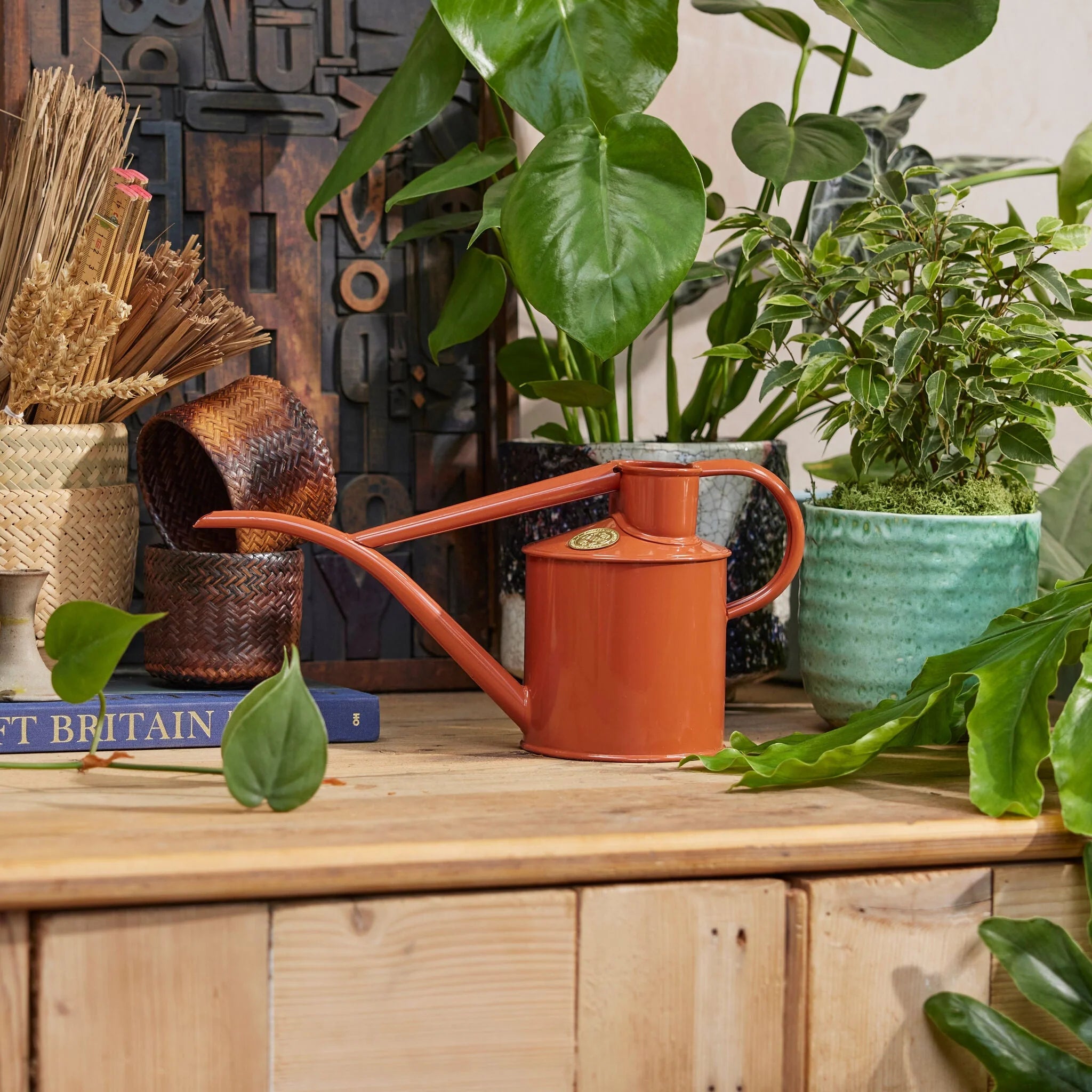 The Fazeley Flow Watering Can by Haws - Terracotta Orange 2 pint