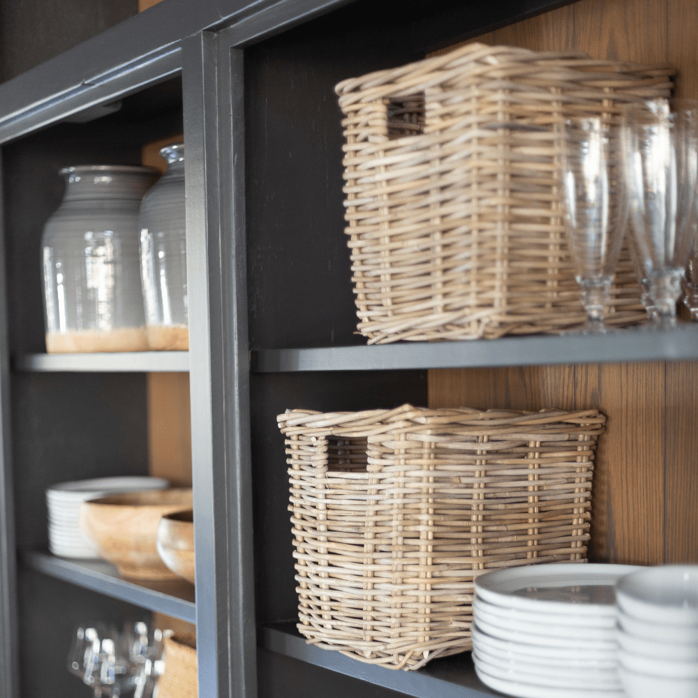 Rattan Square Kubu Storage Baskets: Large - 19" H