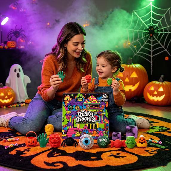 Schylling Nee-Doh 2026 Funky Frights Squish-O-Ween 13-Piece Countdown Calendar