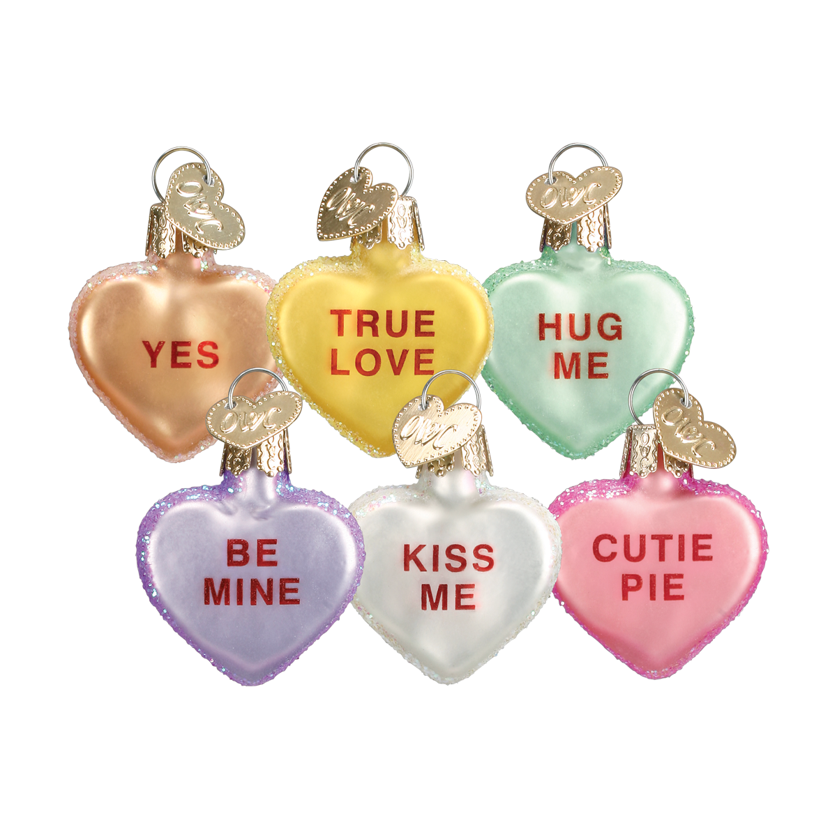 Conversation Heart Ornament - set of 12