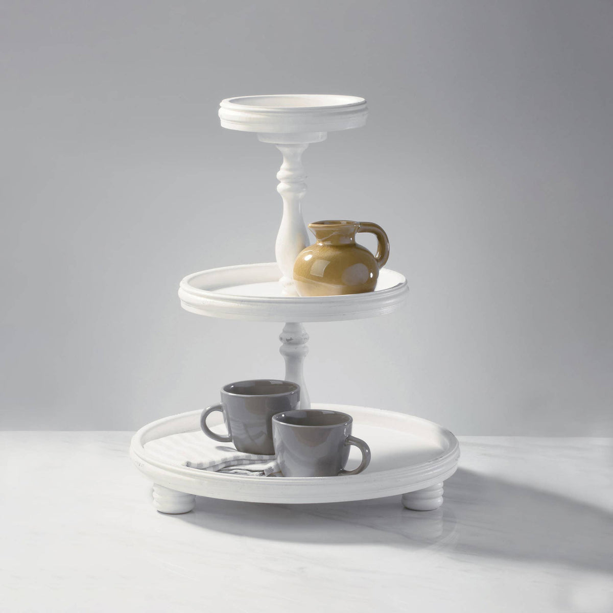 Three Tier Wooden Display Stands: Natural