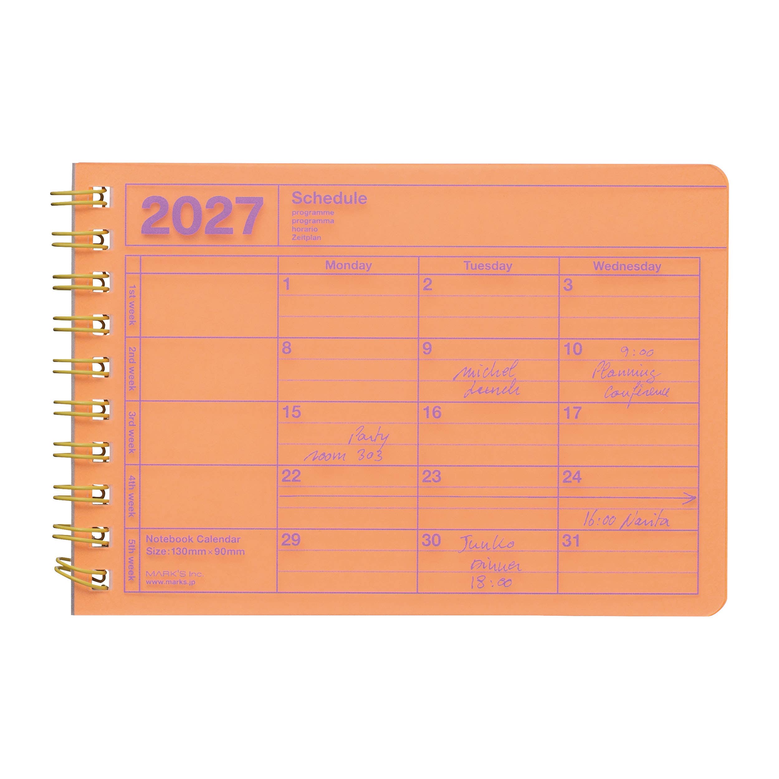 Notebook Calendar 2027 – Monthly Planner with Notes B7, XS : Black