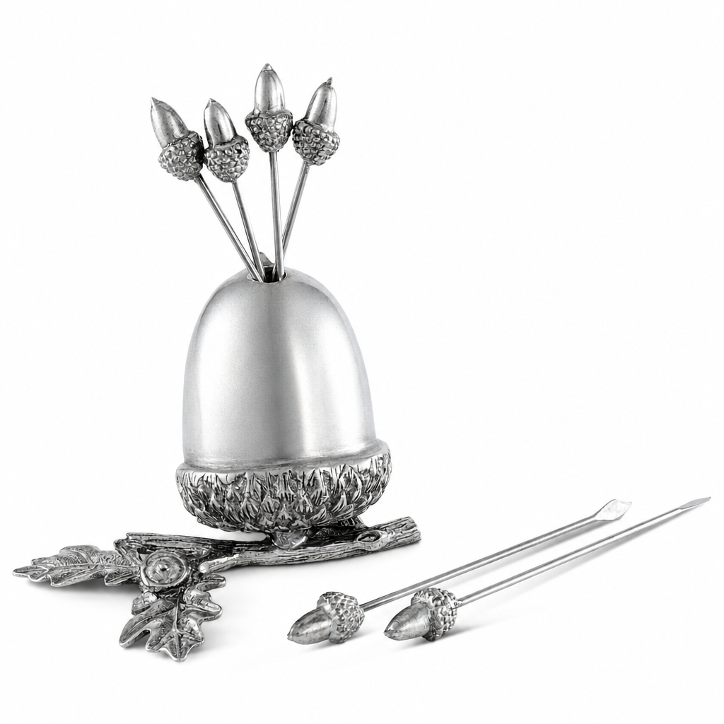 Pewter Acorn Cheese Pick Set