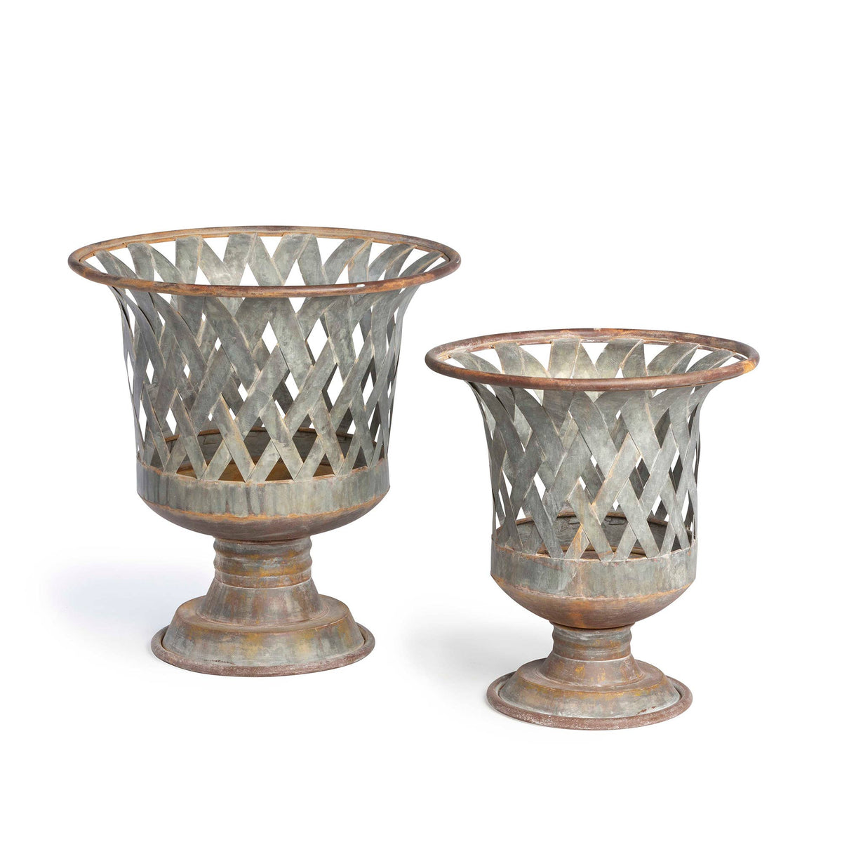 Woven Metal Classic Urn, Set of 2