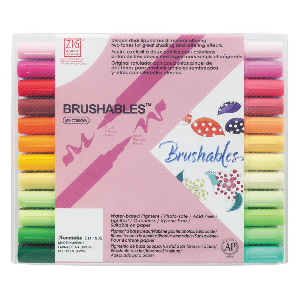 ZIG Memory System Brushables Marker Set s: 6 Color Set - Vivd