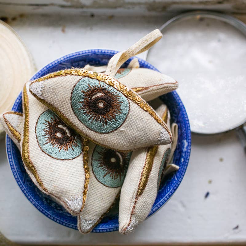 Evil Eye, Cotton & Lavender stuffed Ornament, Token